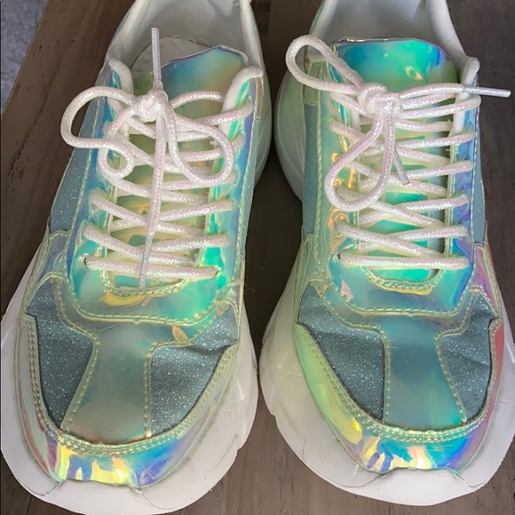 platform holographic sneakers